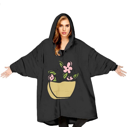 flower pot 70s travel vintage Blanket Hoodies
