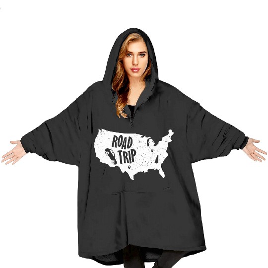 Road Trip US Map | Vacation Travel Blanket Hoodies