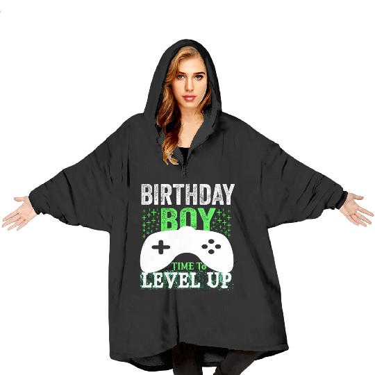 GAmer, birthday boy, time to level up Blanket Hoodies