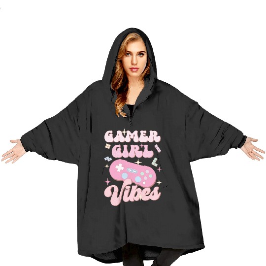 Gamer Girl Vibes, Happy Game Day Blanket Hoodies