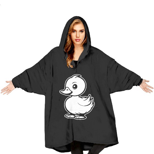 Duck Bird Nature Pond Blanket Hoodies