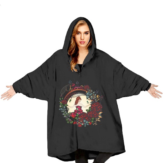 Princess in the rose garden in an Art Nouveau look Blanket Hoodies
