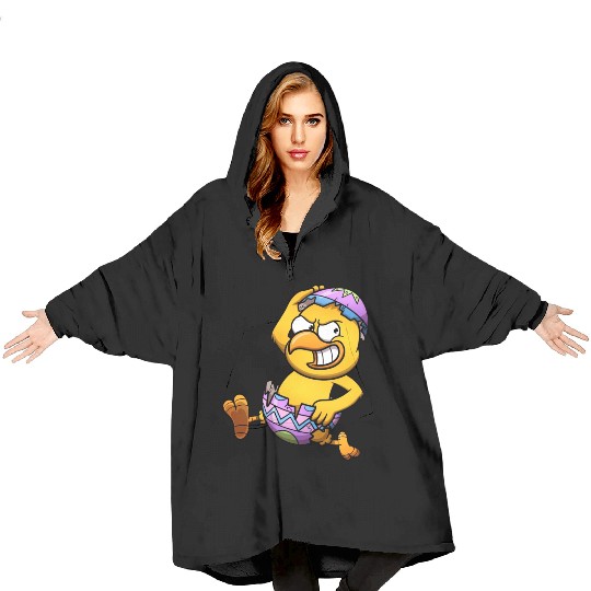 Running Little Chick In An Easter Egg Blanket Hoodies