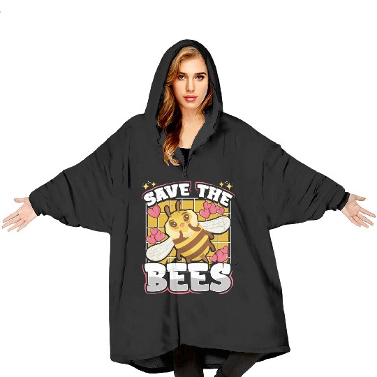 Save The Bees Cute Bumblebee Blanket Hoodies