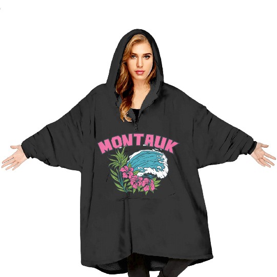 Montauk New York Summer Nyc Tropical Montaukett Blanket Hoodies