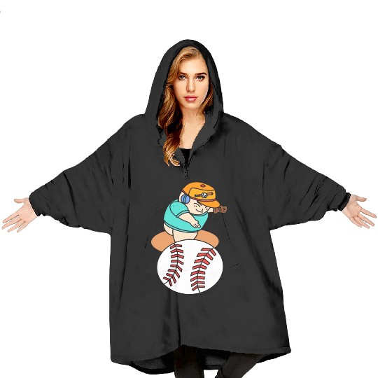 Cute Chibi Baseball Pitcher Blanket Hoodies