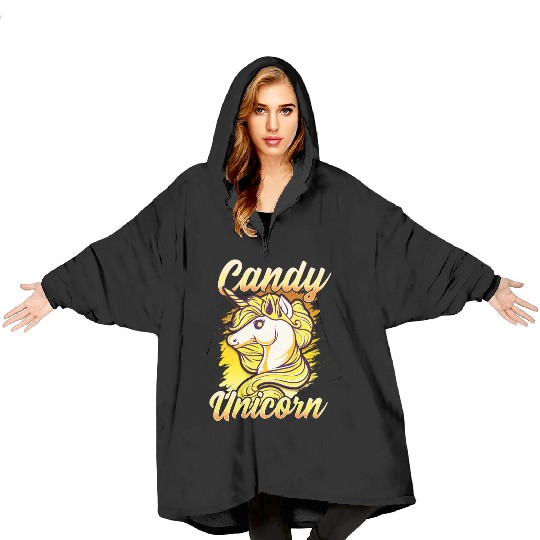 Candy Corn Unicorn Halloween Funny Candy Unicorn Blanket Hoodies