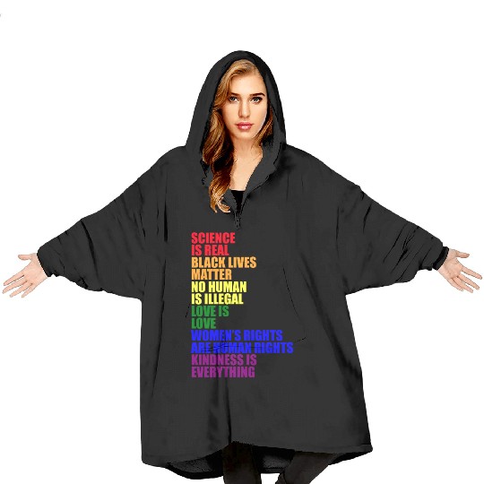 Science Is Real Blanket Hoodies