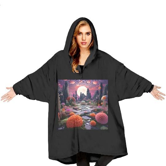 Visually Pleasing Moonlight Coral [Surreal Aesthet Blanket Hoodies