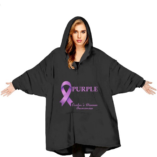 I Wear Purple For My Dad Crohn's Disease Tummy Blanket Hoodies