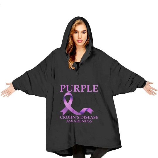 I Wear Purple For My Dad Crohn's Disease Blanket Hoodies