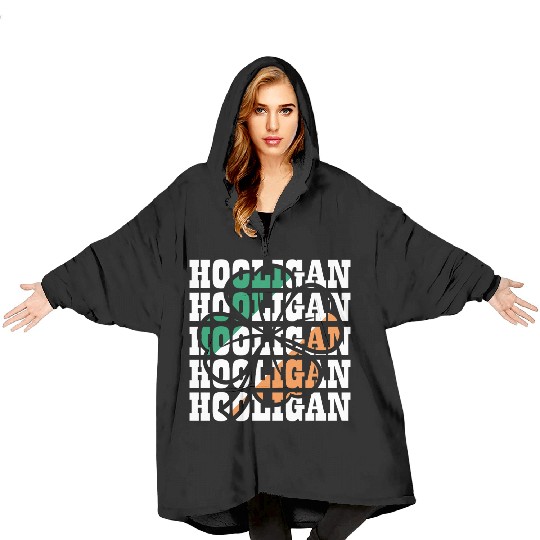 Hooligan Irish Flag Clover Leaf Blanket Hoodies