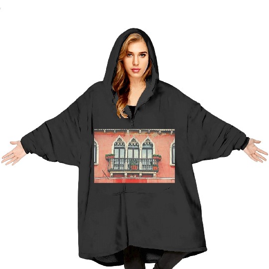 Windows of Venice Italy 9831 Blanket Hoodies