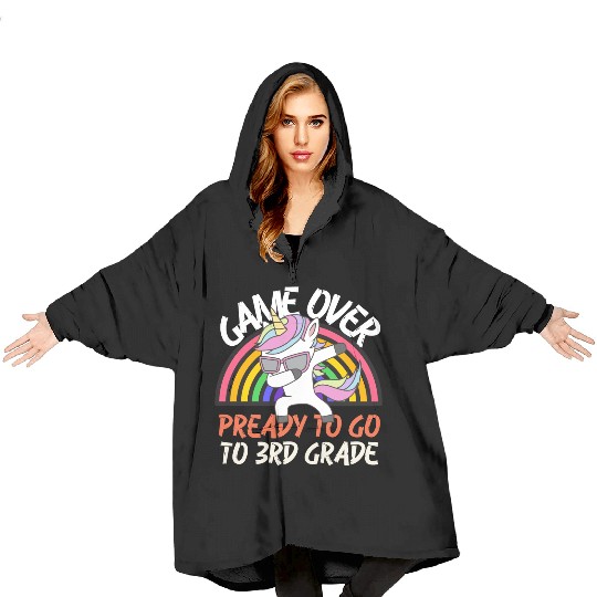 Game over ready to go to 3rd grade, back to school Blanket Hoodies