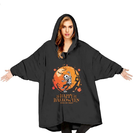 Happy Halloween Jack O Latern Dabbing Ghost Blanket Hoodies