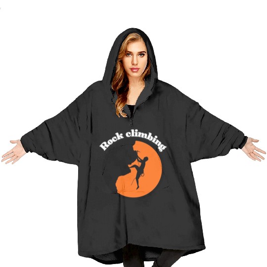 Rock climbing design Blanket Hoodies