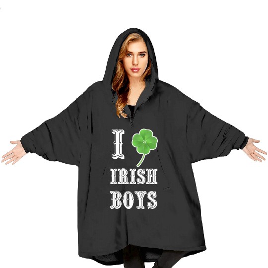 Shiny Saint Patrick s Day Shamrock Rhinestone Blanket Hoodies