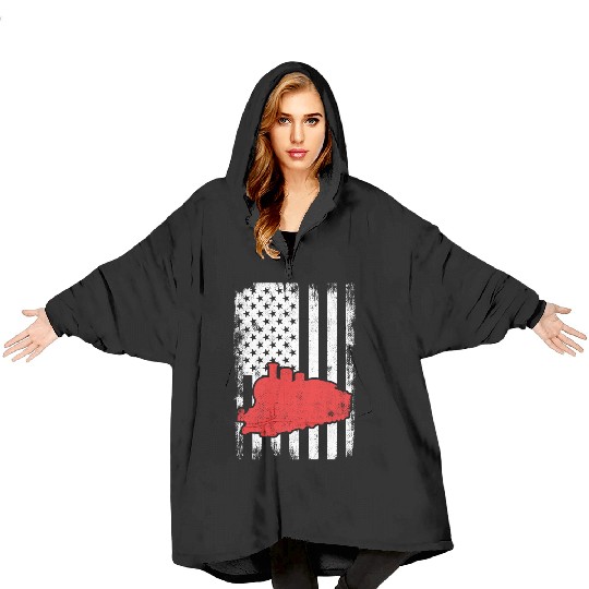 US Patriotic Railroader Blanket Hoodies