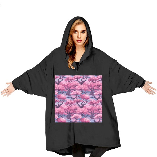Anime Euphoria: Fantasy Cherry Blossom Dreamscape Blanket Hoodies