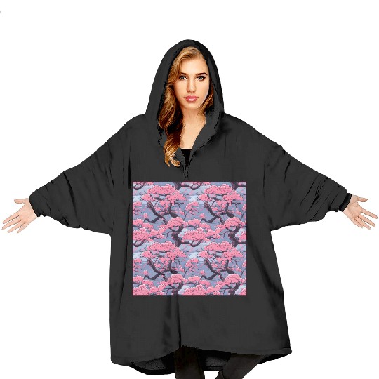 Anime Euphoria: Fantasy Cherry Blossom Dreamscape Blanket Hoodies