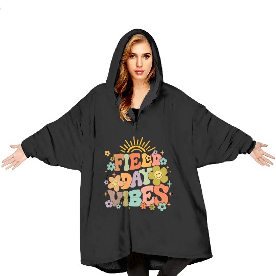 Field Day Vibes Summer Teacher Last Day Of School Blanket Hoodies