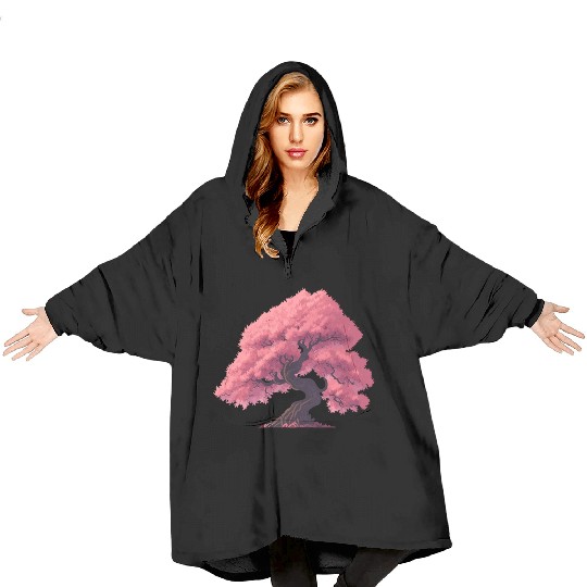 Sakura Tree in full bloom Blanket Hoodies