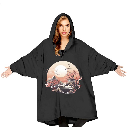 Serenity in Sakura Blanket Hoodies