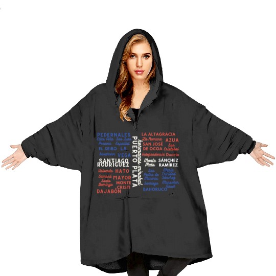 Dominican Cities: Provincias Dominican Republic Blanket Hoodies