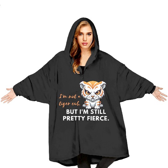 Animals: Angry Tiger cub Blanket Hoodies