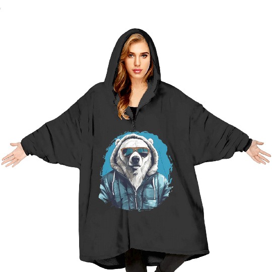 Street Style Polar Bear | Polar Bear Lovers Blanket Hoodies
