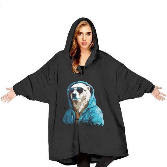 Street Style Polar Bear | Polar Bear Lovers Blanket Hoodies
