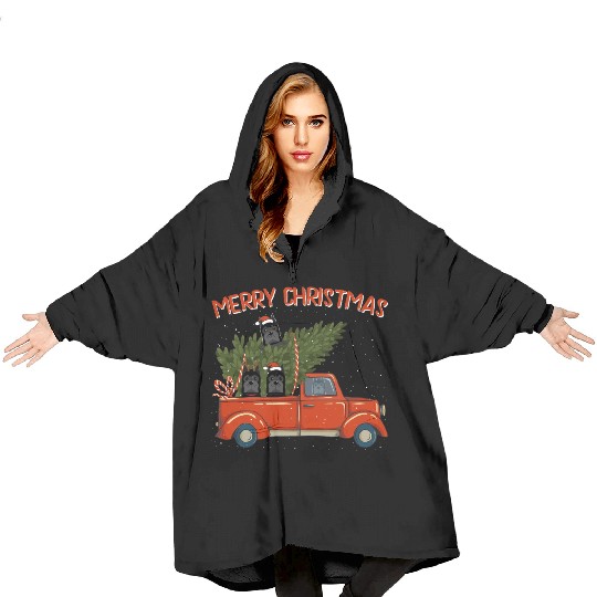 Cane Corso Xmas Vintage Red Pickup Retro Truck Blanket Hoodies