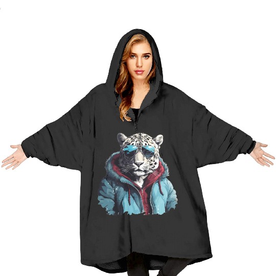 Street Style Snow Leopard | Leopard Lovers Blanket Hoodies