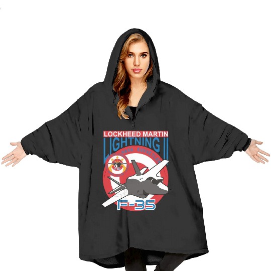 Lockheed Martin F 35 Blanket Hoodies