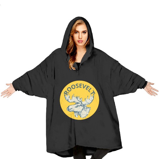 Teddy Roosevelt Bull Moose Py Blanket Hoodies