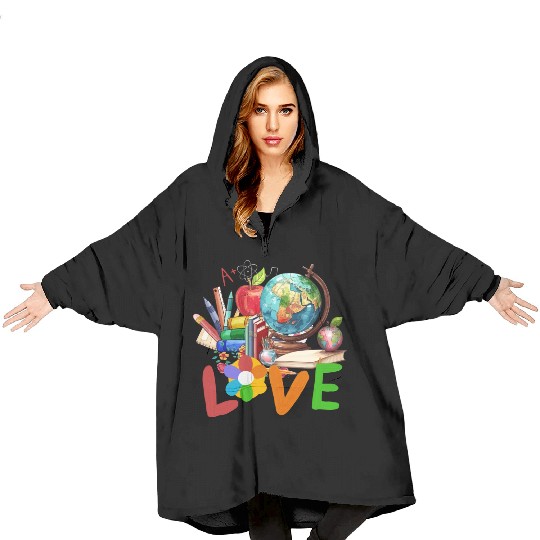 Teacher life , Retro teacher back to school Blanket Hoodies