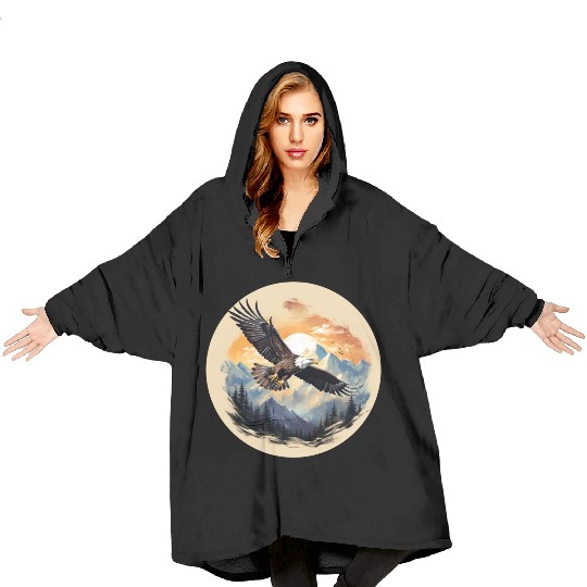 Bald Eagle as America's Symbol Blanket Hoodies