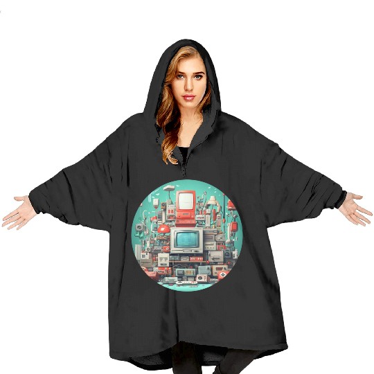 Retro Gaming Magic: Unleash the 8-Bit Nostalgia! Blanket Hoodies