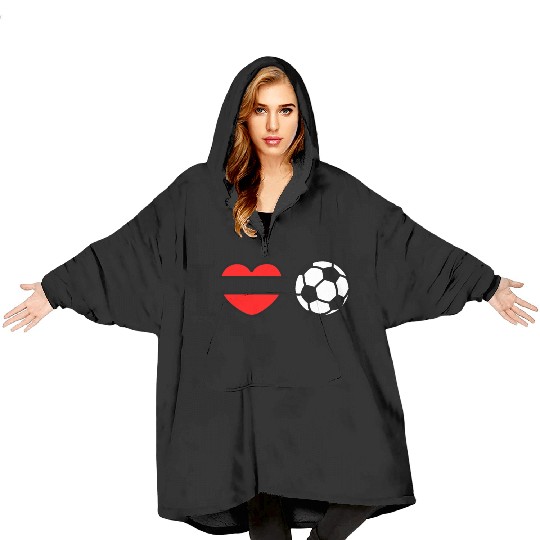 Monogram logo soccer heart Blanket Hoodies