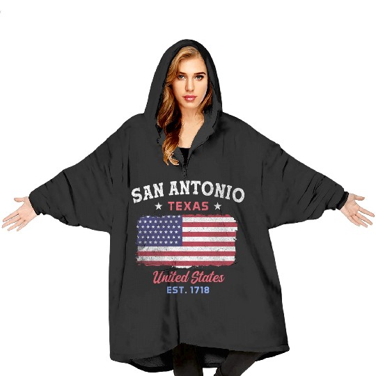 San Antonio Texas est 1718 Design for proud San Blanket Hoodies