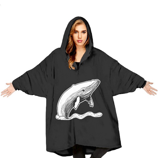 Whale Ocean Marine Blanket Hoodies