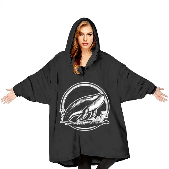 Whale Ocean Marine Blanket Hoodies