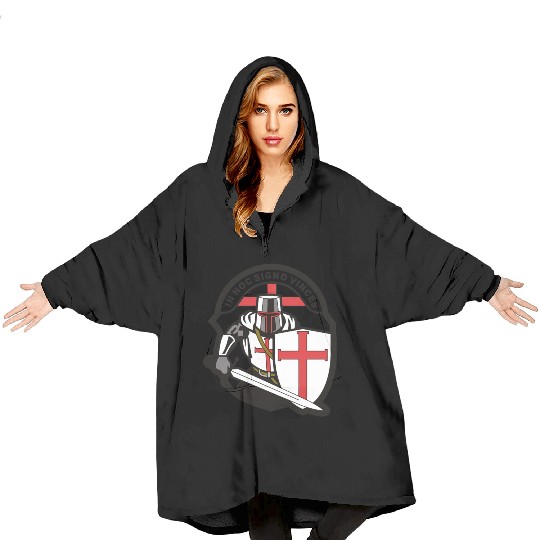 Crusader 'in Hoc Signo Vinces ' Knights Templar Blanket Hoodies