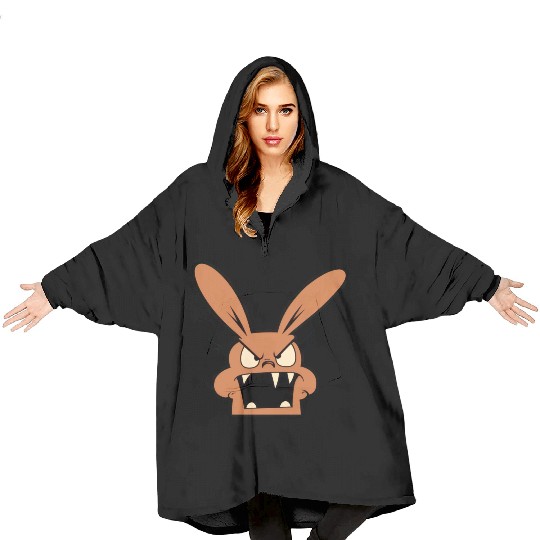 angry hare Blanket Hoodies