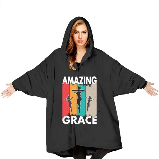 Amazing Grace Love Jesus Christian Christmas Blanket Hoodies