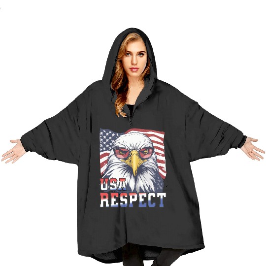 gift idea bald eagle american flag Blanket Hoodies