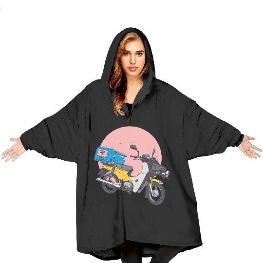 colorful motorcycle Blanket Hoodies