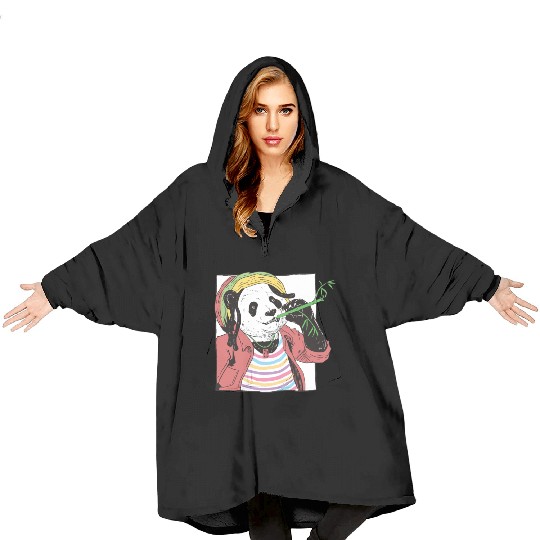 Reggae Panda Panda Bear Ailuropoda Melanoleuca Blanket Hoodies