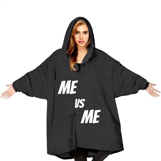 Me vs Me (white) Blanket Hoodies