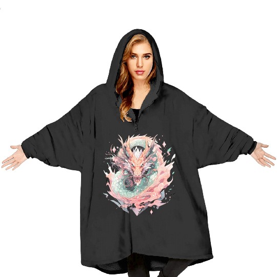 Adorable Crystal Chinese Dragon Blanket Hoodies